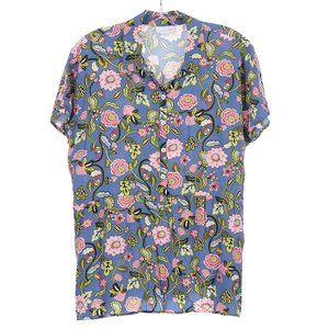 J Jill Floral Lightweight Peplum Top Size Medium